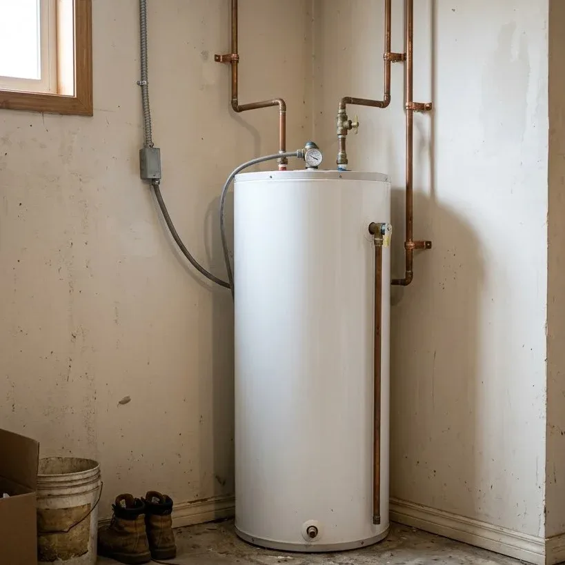Water heater and hot water tank service technician in a Caledon home