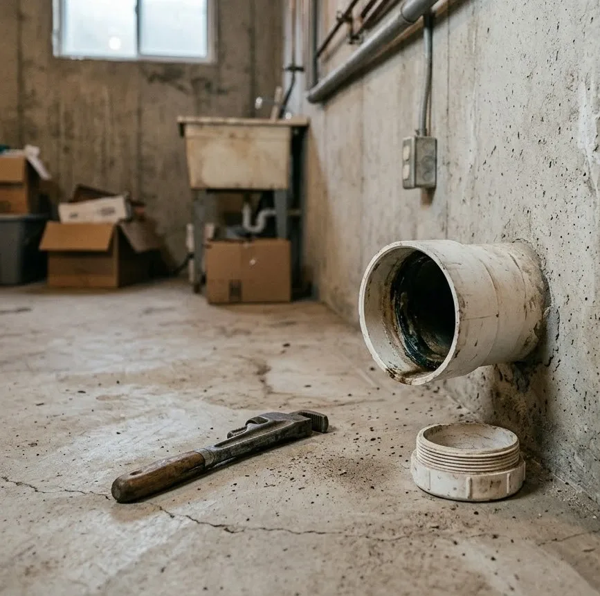 Sewer line repair and replacement in a Caledon home