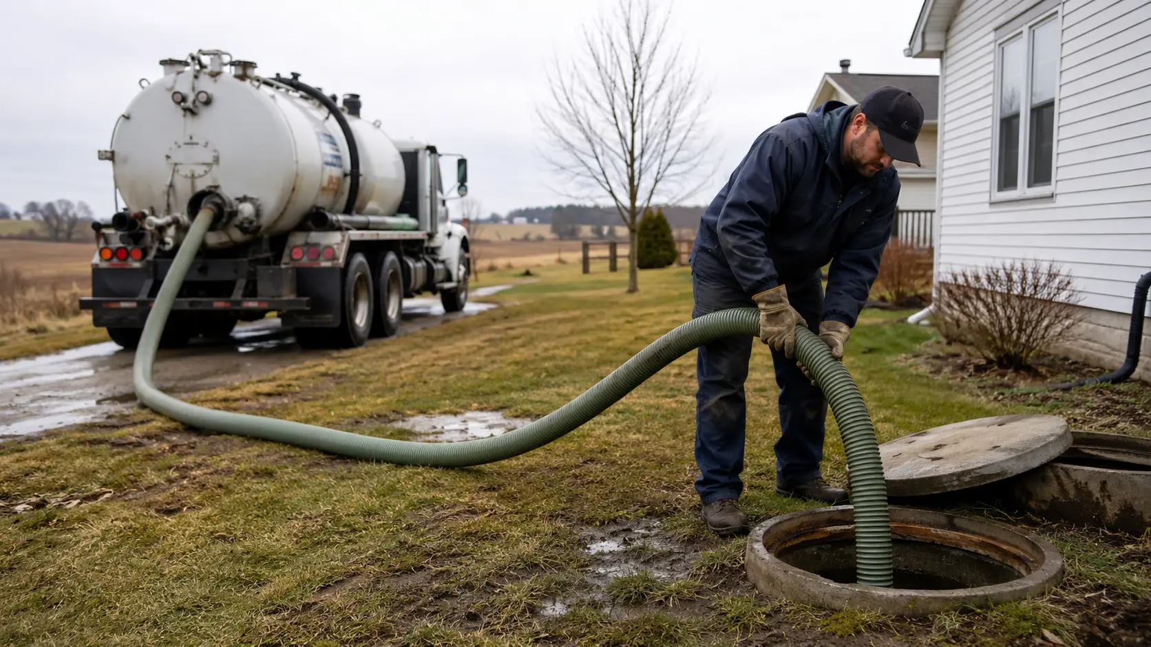 holding tank pumping at a seasonal cottage property in Caledon