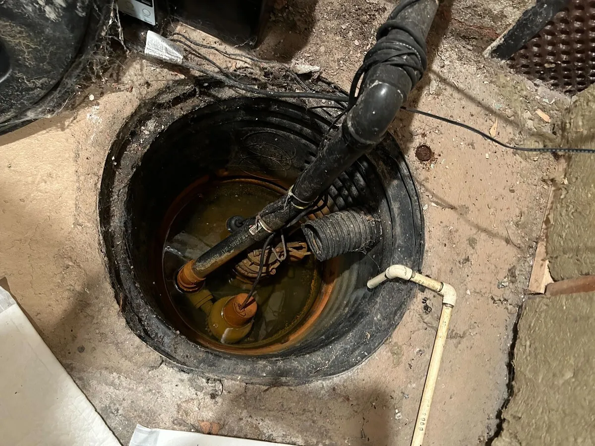 Sump pump repair and installation in Caledon basement